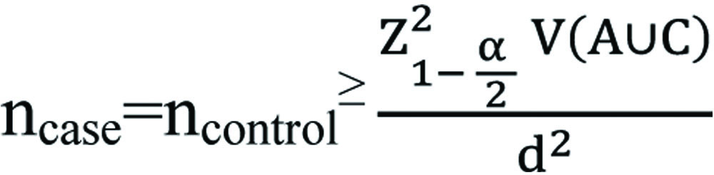 Case Sample Calculation where, n case =sample size for cases, n control =sample size for ...